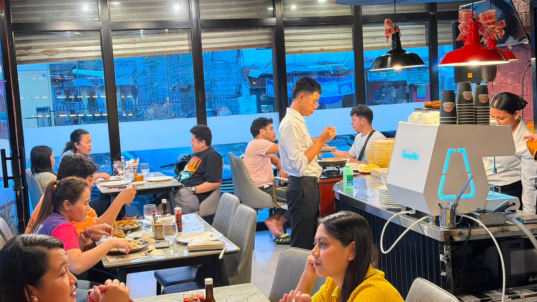 Dining room and service counter