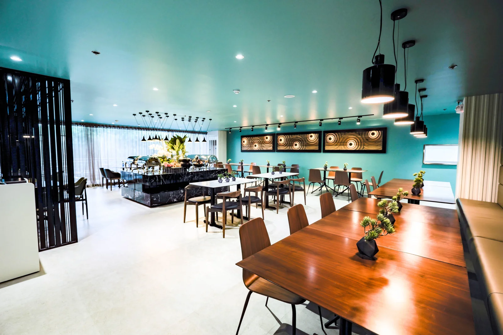 Hotel dining area prepared for breakfast in General Santos City