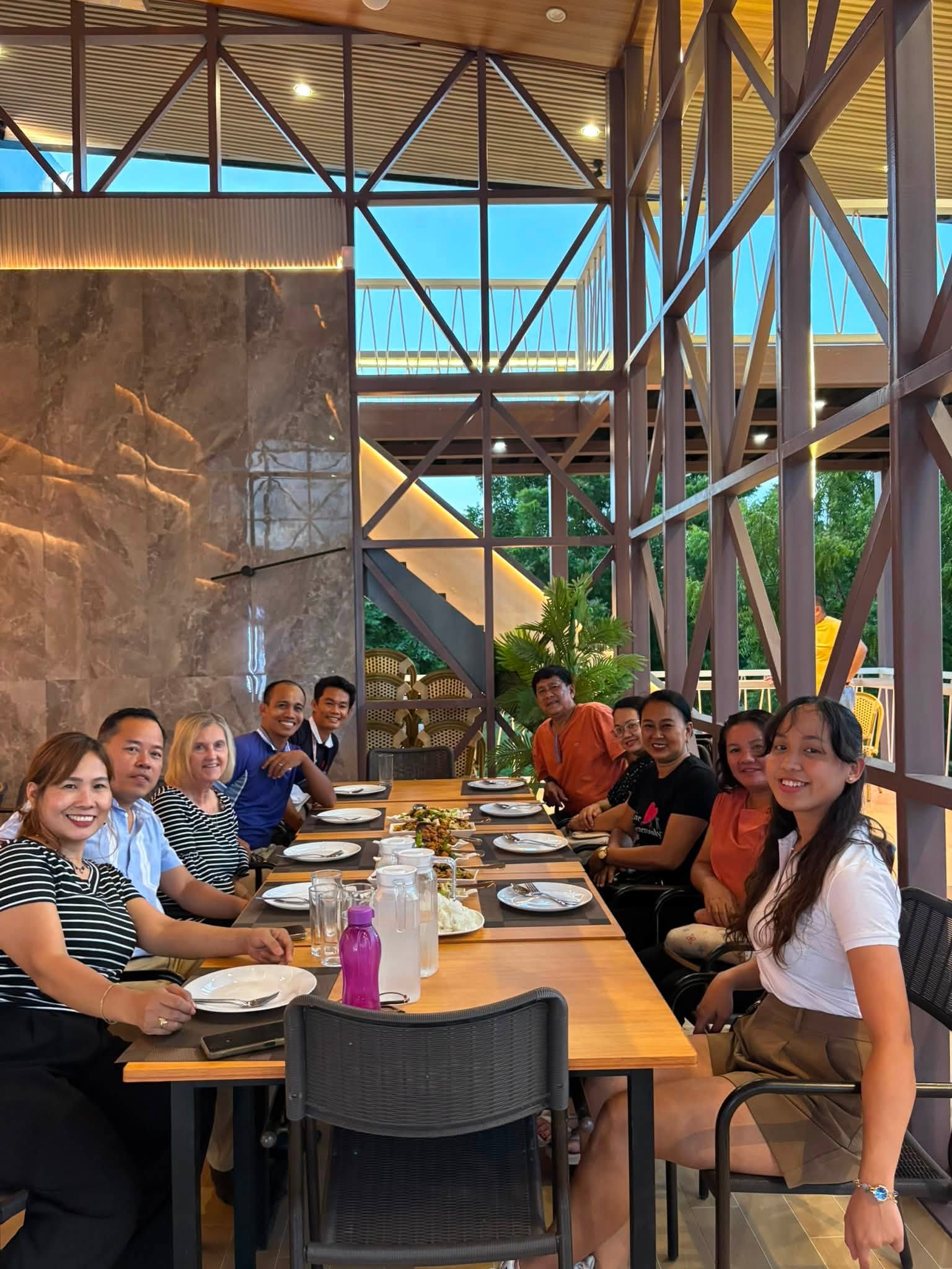 Group sharing a meal in the Don Ricardo dining area