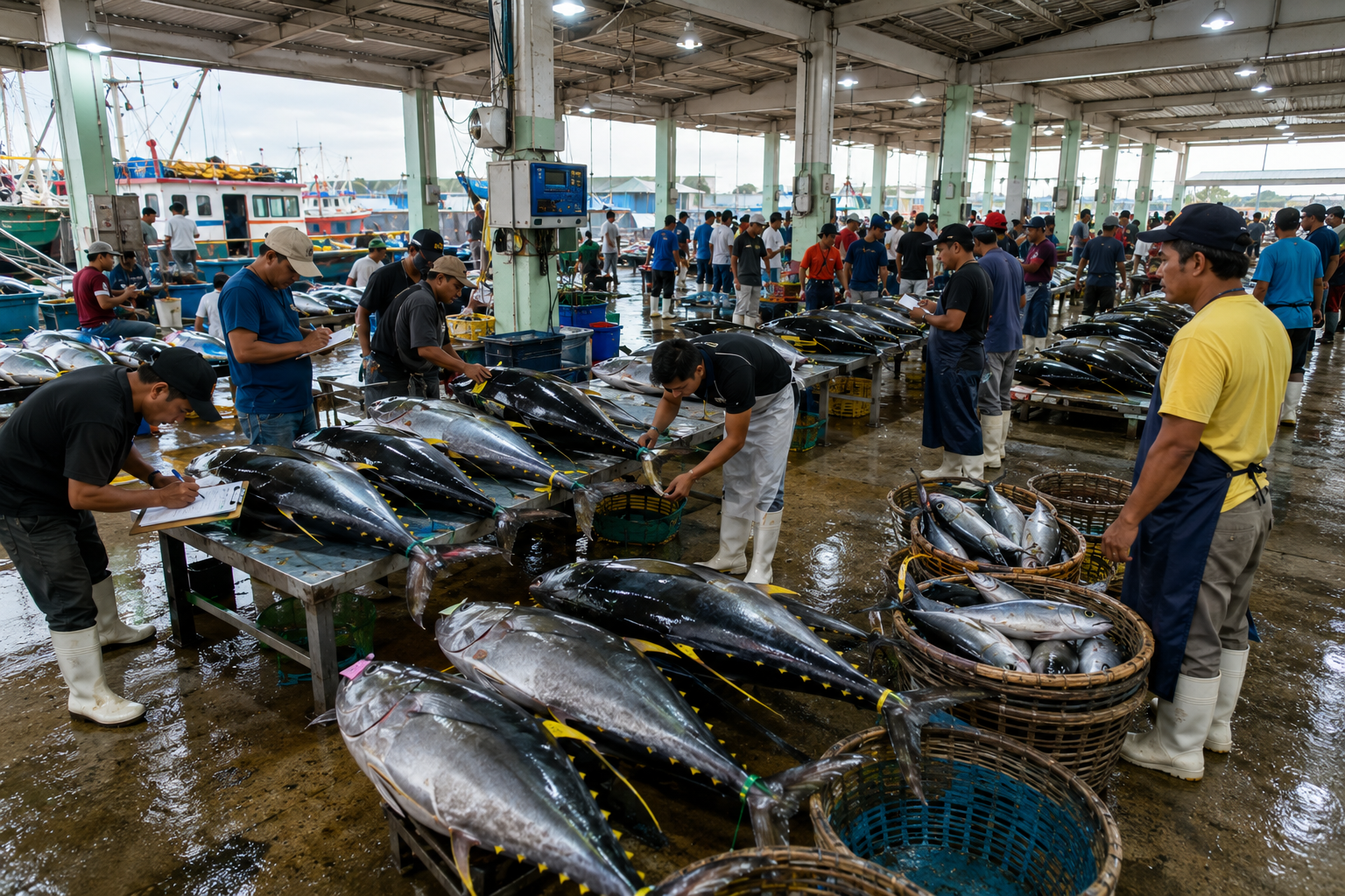 Fishing boats and port activity at the General Santos City Fish Port Complex