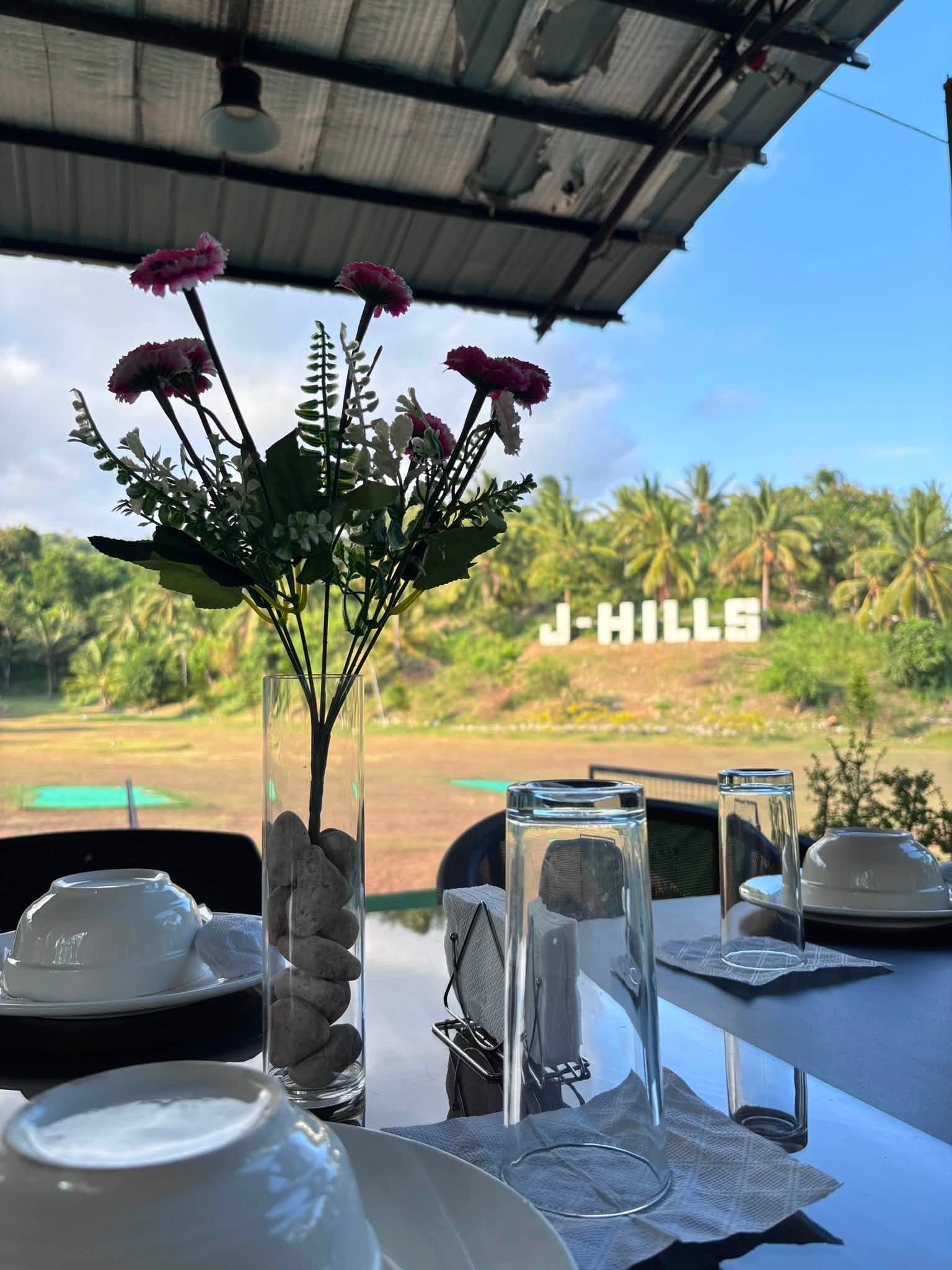 Dining table overlooking the J-Hills driving range