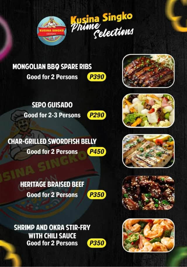 Kusina Singko menu: Prime Selections