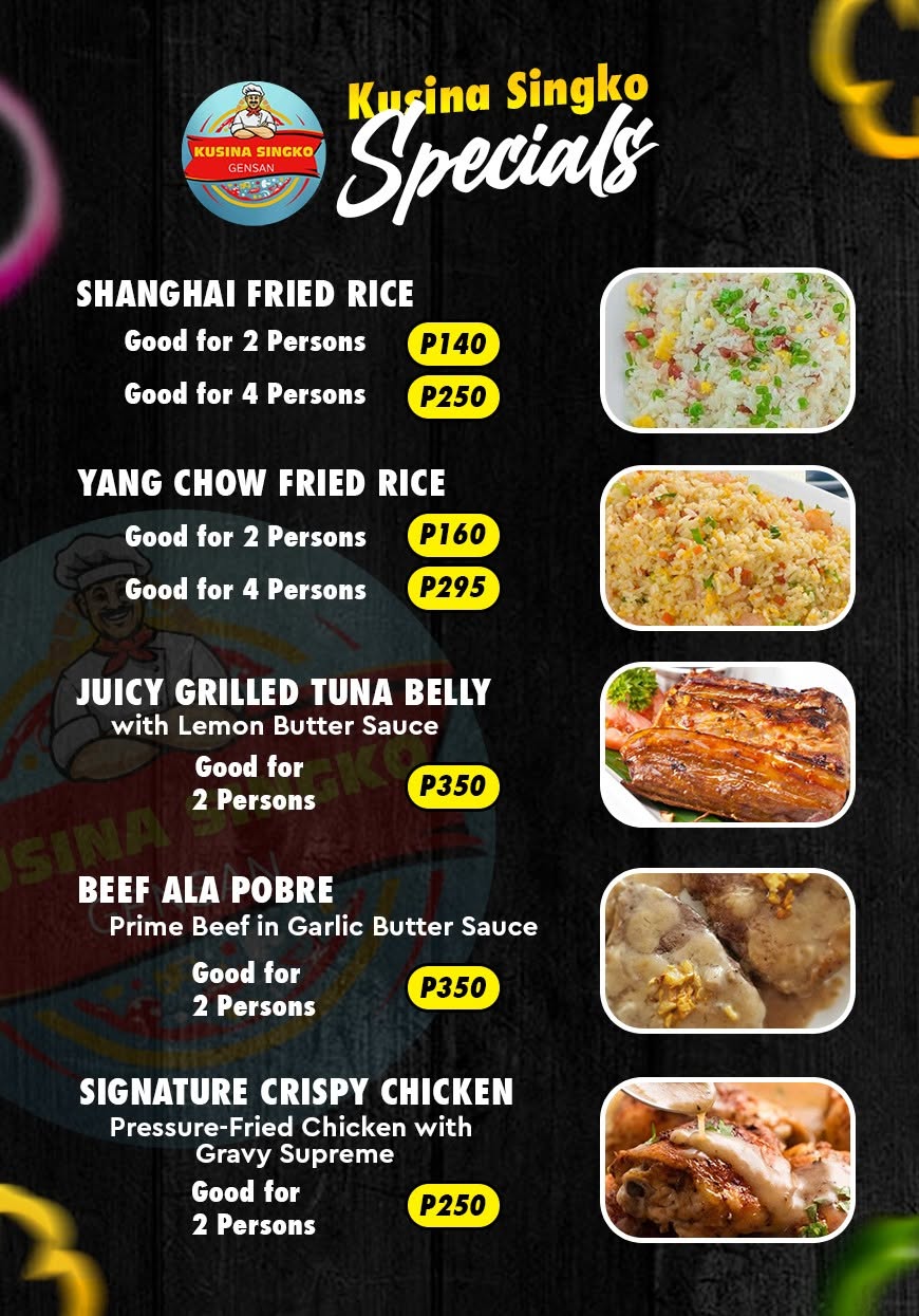 Kusina Singko menu: Kusina Singko Specials
