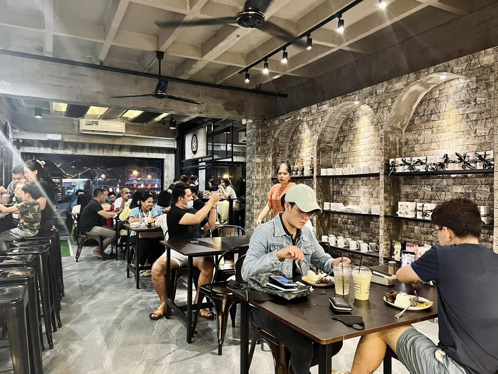Guests dining inside Nikko's Brew