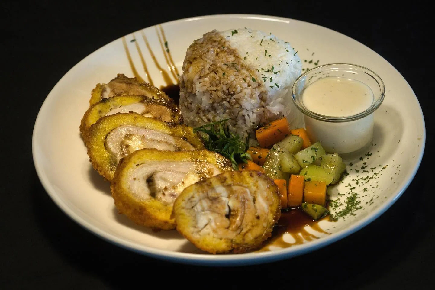 Chicken rice meal at Nikko's Brew