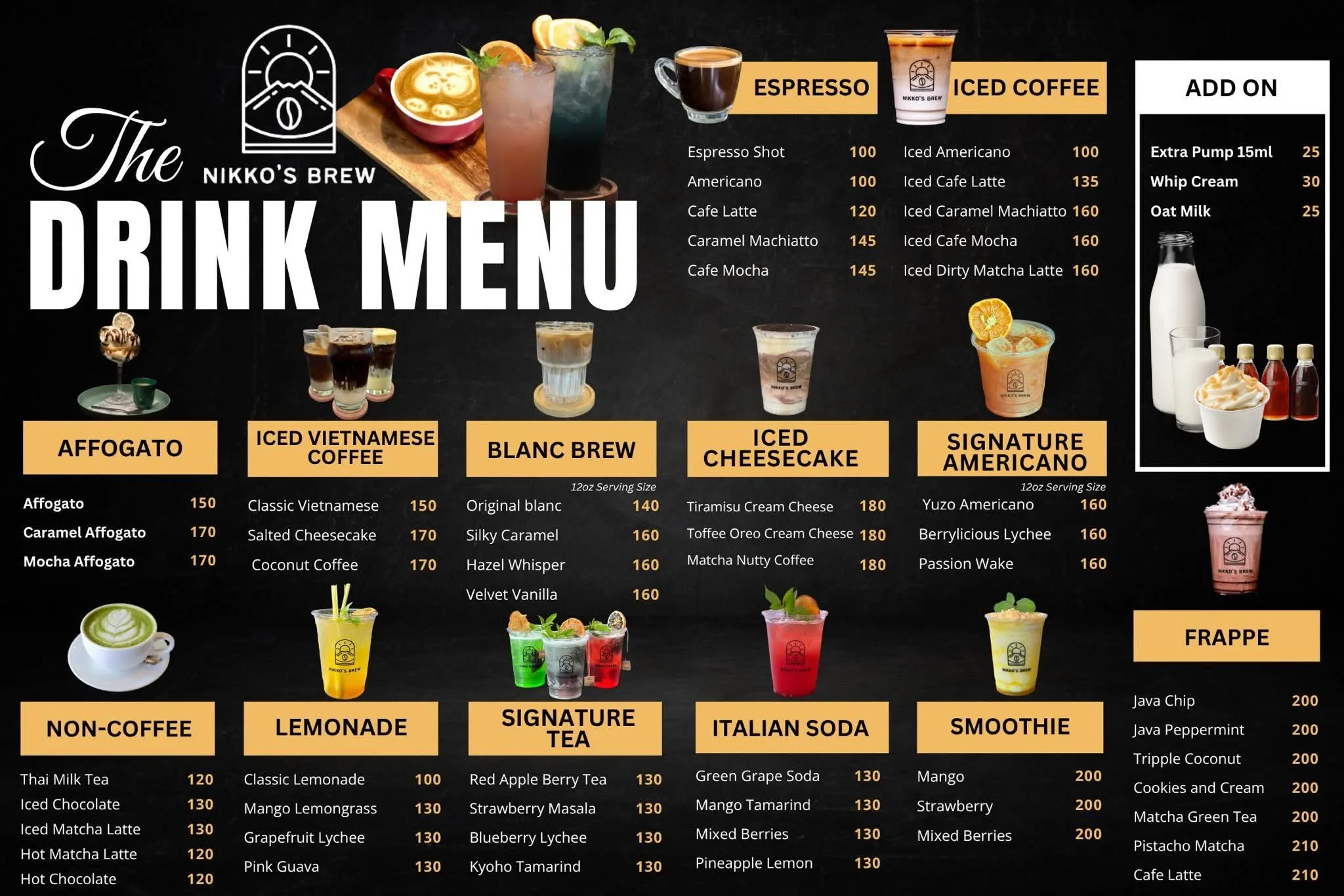 Nikko's Brew food tray menu