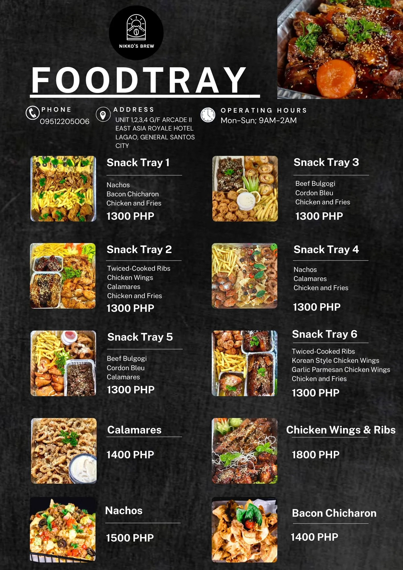 Nikko's Brew food menu