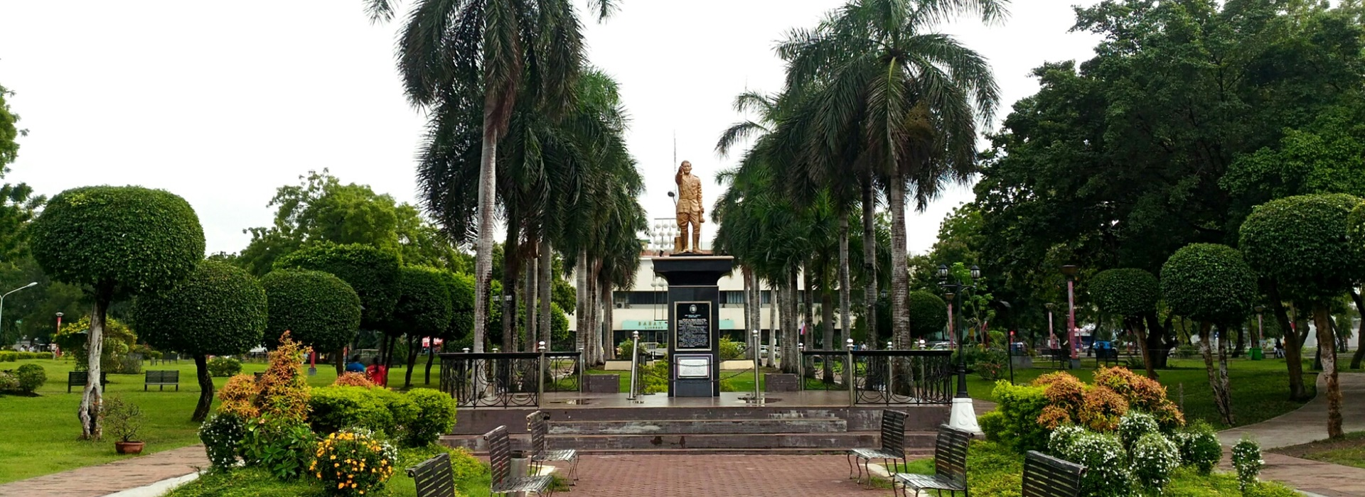 Trees and walkways at Plaza Heneral Santos in downtown General Santos City