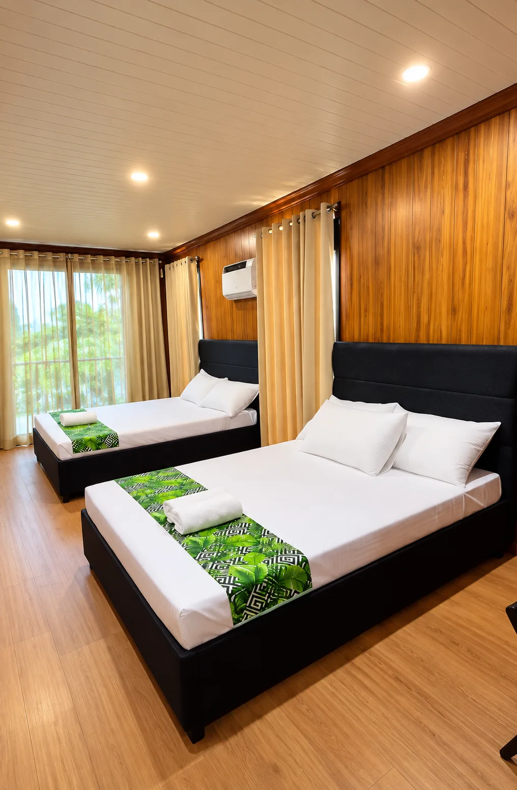 Family room with two beds at Seascape View Resort